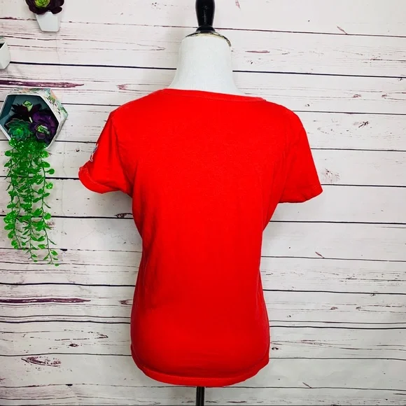 NFL New England Patriots Red & Blue T-Shirt Women’s Size Medium - Picture 5 of 8